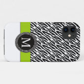 Zebra Stripe Monogram Green iPhone 5 Hoesje (Achterkant (horizontaal))