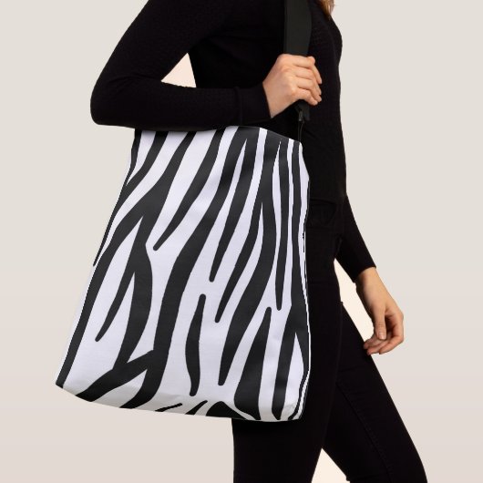 Zebra-stripe patroon crossbody tas (Dichtbij)