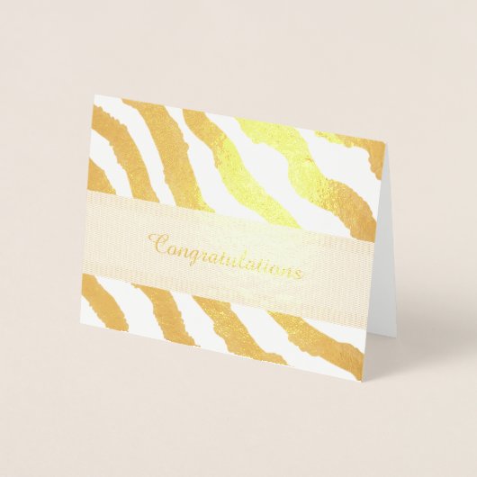 Zebra Stripe Patroon Gefeliciteerd Folie Kaarten (Voorkant)