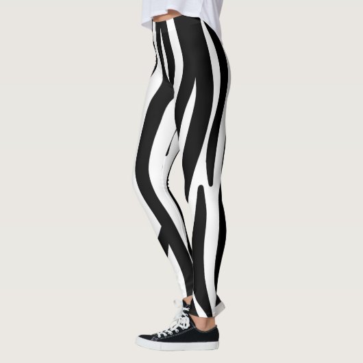 Zebra-stripe patroon leggings (Links)