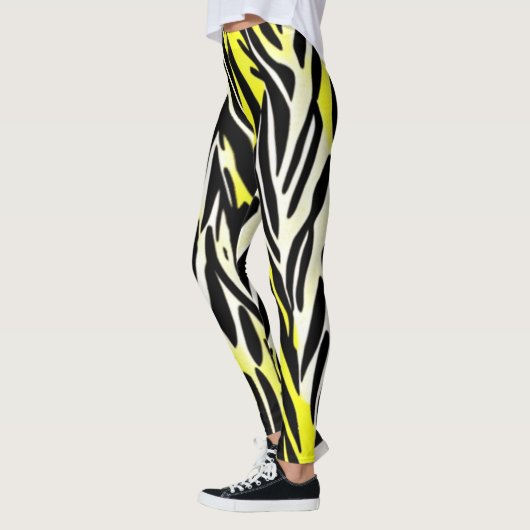 Zebra-stripe patroon leggings (Links)