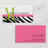 Zebra Stripe Patroonmonogram maken artiest Visitekaartje (Voorkant / Achterkant)