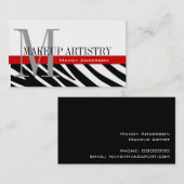 Zebra Stripe Patroonmonogram maken artiest Visitekaartje (Voorkant / Achterkant)