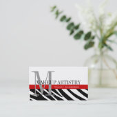 Zebra Stripe Patroonmonogram maken artiest Visitekaartje (Staand voorkant)