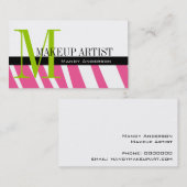 Zebra Stripe Patroonmonogram maken artiest Visitekaartje (Voorkant / Achterkant)