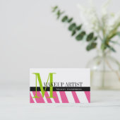 Zebra Stripe Patroonmonogram maken artiest Visitekaartje (Staand voorkant)