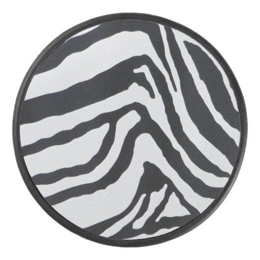 Zebra stripe pattern hockey puck (Voorkant)
