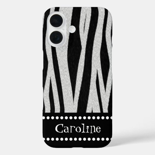 Zebra Stripe Print "Jouw naam toevoegen" Case-Mate iPhone Case (Achterkant)