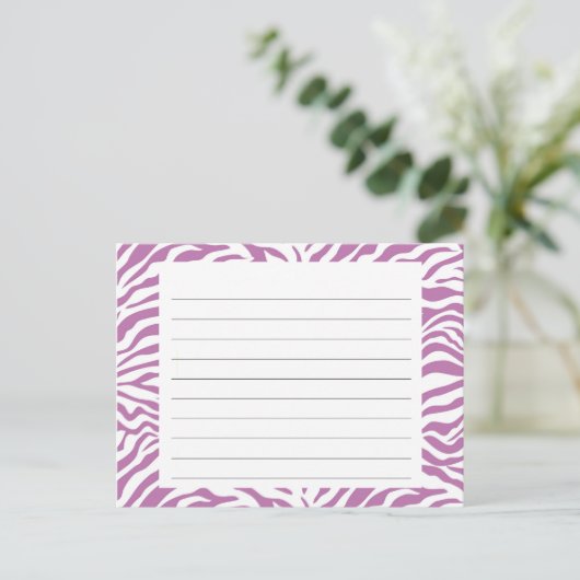 Zebra Stripe Recipcard Briefkaart (Staand voorkant)