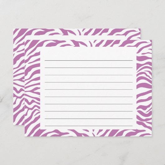 Zebra Stripe Recipcard Briefkaart (Voorkant / Achterkant)