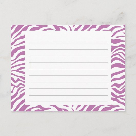 Zebra Stripe Recipcard Briefkaart (Voorkant)