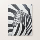 Zebra Stripe Safari Zwart-wit puzzel (Verticaal)