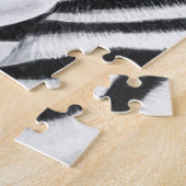 Zebra Stripe Safari Zwart-wit puzzel Legpuzzel (Zijkant)