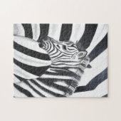 Zebra Stripe Safari Zwart-wit puzzel Legpuzzel (Horizontaal)
