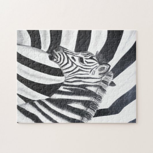 Zebra Stripe Safari Zwart-wit puzzel Legpuzzel (Horizontaal)