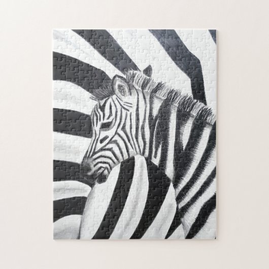 Zebra Stripe Safari Zwart-wit puzzel Legpuzzel (Verticaal)