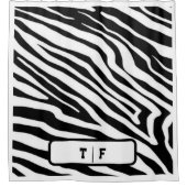 Zebra Stripe Skin Print Initiaal Monogram | Douchegordijn (Voorkant)