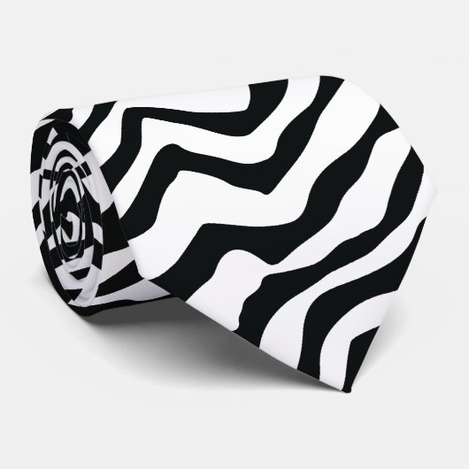 Zebra Stripe Stropdas voor het wilde Man! -Wit (Opgerold)