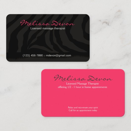 ZEBRA STRIPE VISITEKAARTJES (Voorkant / Achterkant)