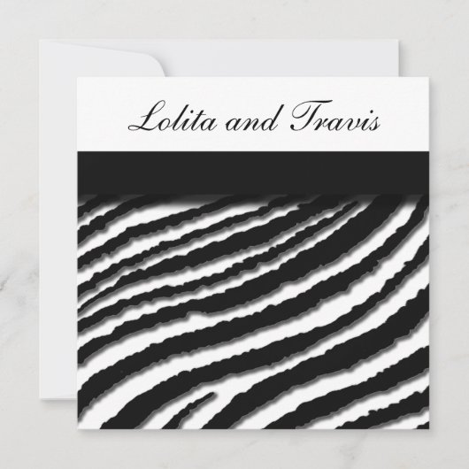 Zebra Stripe Wedding Uitnodiging (Voorkant)