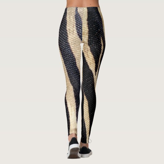 Zebra stripe Wildlife Animal Print Beenkousen Leggings (Achterkant)