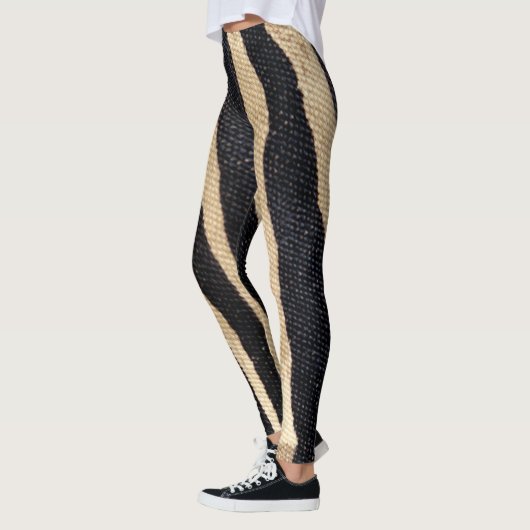 Zebra stripe Wildlife Animal Print Beenkousen Leggings (Links)