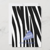 Zebra Striped Blue Cheerleader Birthday Invite Kaart (Achterkant)