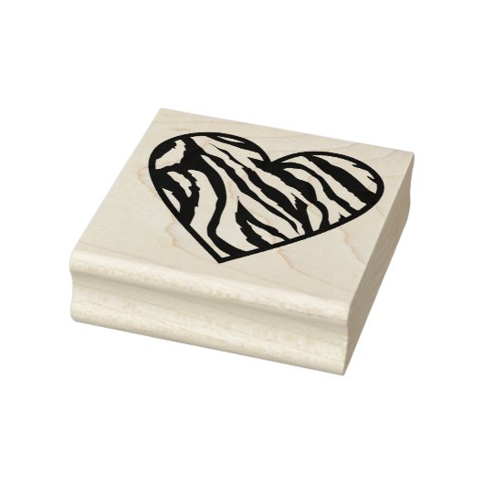 Zebra Striped Heart Rubberstempel (Stempel)