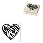 Zebra Striped Heart Rubberstempel (Gestempeld)
