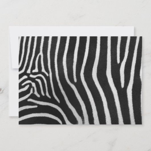 Zebra Striped Pattern Invitation Kaart (Voorkant)