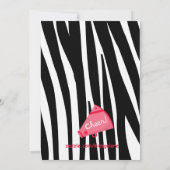 Zebra Striped Red Cheerleader Birthday Invite Kaart (Achterkant)