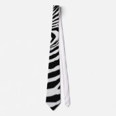 Zebra Striped Stropdas Black White (Voorkant)