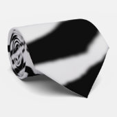 Zebra Striped Stropdas Black White (Opgerold)