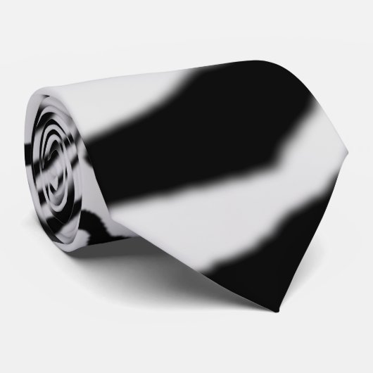 Zebra Striped Stropdas Black White (Opgerold)