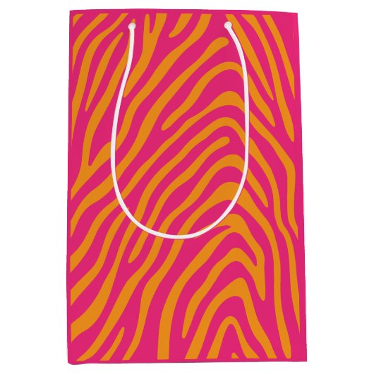 Zebra Striped Wijzigen in willekeurige kleuren Medium Cadeauzakje (Voorkant)
