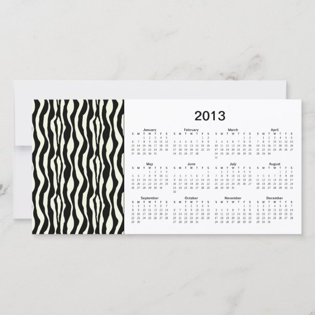 Zebra Stripes 2013 kalender-fotokaart (Voorkant)