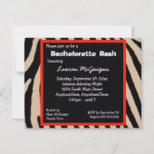 Zebra Stripes Bachelorette Party Invitation Kaart (Voorkant)
