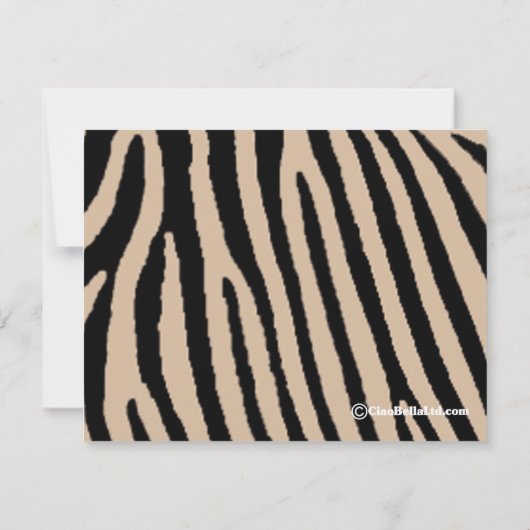 Zebra Stripes Bachelorette Party Invitation Kaart (Achterkant)