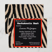 Zebra Stripes Bachelorette Party Invitation Kaart (Voorkant / Achterkant)