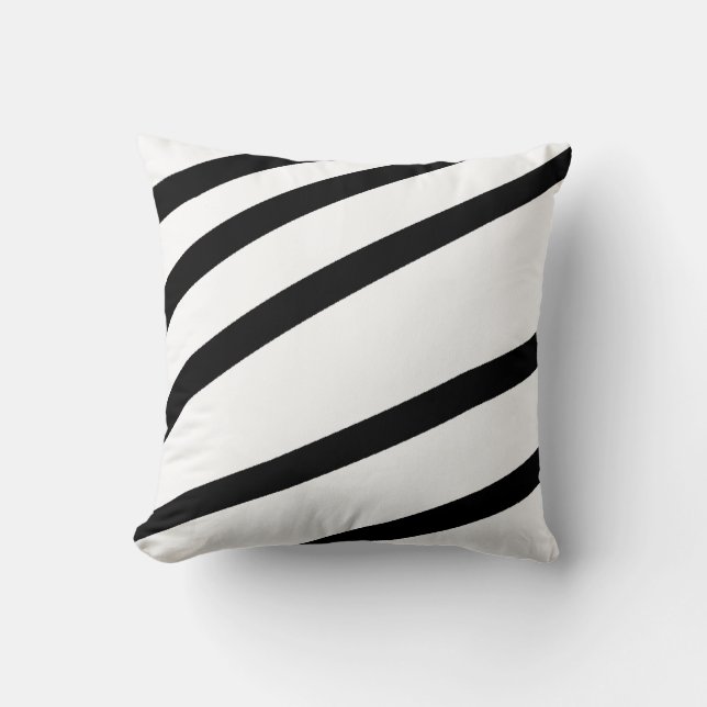 Zebra Stripes Black and White Pillow Kussen (Voorkant)