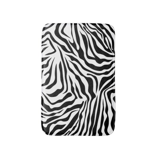 Zebra Stripes Black and White Wild Animal Print Badmat (Voorkant Verticaal)