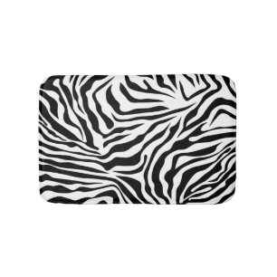 Zebra Stripes Black and White Wild Animal Print Badmat