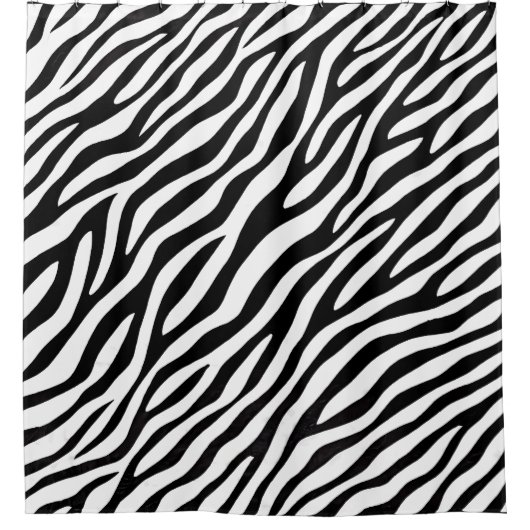 Zebra Stripes Black and White Wild Animal Print Douchegordijn (Voorkant)