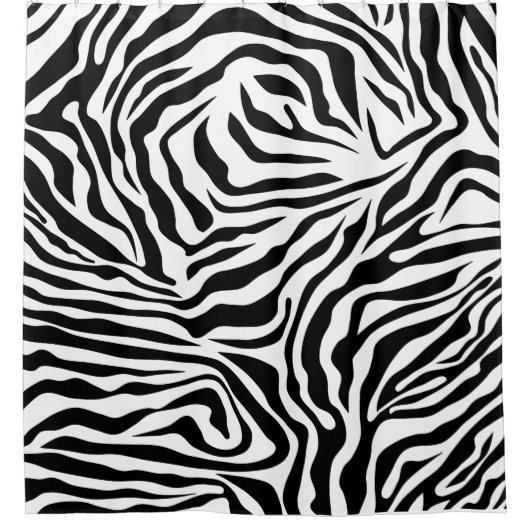Zebra Stripes Black and White Wild Animal Print Douchegordijn (Voorkant)