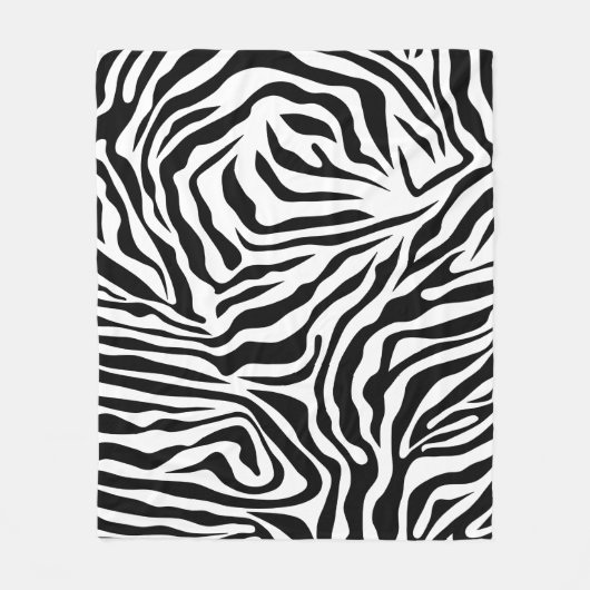 Zebra Stripes Black and White Wild Animal Print Fleece Deken (Voorkant)