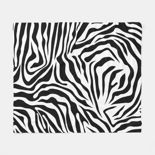 Zebra Stripes Black and White Wild Animal Print Fleece Deken (Voorkant (Horizontaal))