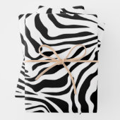 Zebra Stripes Black and White Wild Animal Print Inpakpapier Vel (In situ)