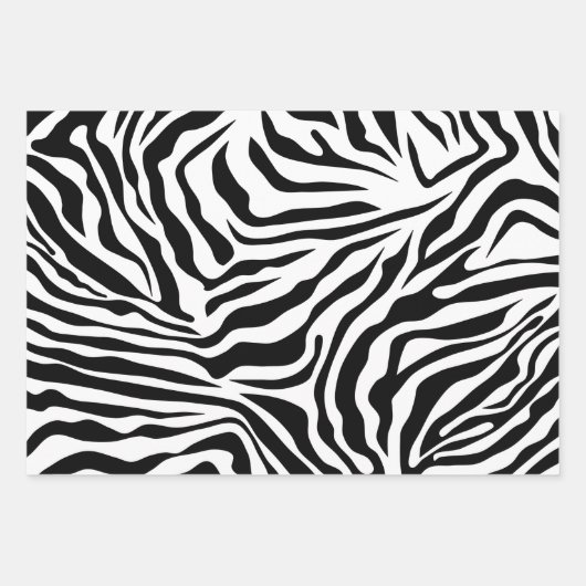 Zebra Stripes Black and White Wild Animal Print Inpakpapier Vel (Voorkant)