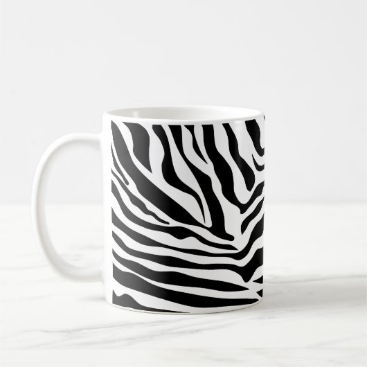Zebra Stripes Black and White Wild Animal Print Koffiemok (Links)