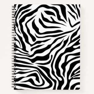 Zebra Stripes Black and White Wild Animal Print Notitieboek